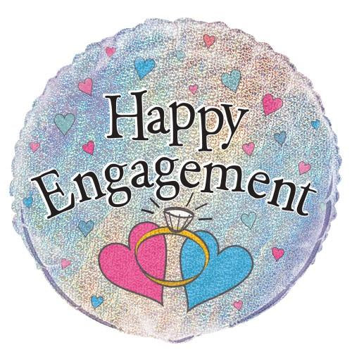 Happy Engagement 45cm (18") Foil Prismatic Balloons